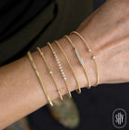 14K Yellow Gold Corelli Diamond Bar Cuff Bracelet