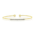 Two Tone 14K Yellow & White Gold Corelli Diamond Bar Cuff Bracelet