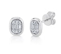 14K White Gold Icon Lumeria Diamond Baguette Bezel Earrings
