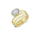 14K Gold Icon Lumeria Diamond Baguette Bezel Set Bypass Fashion Ring