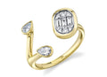 14K Gold Icon Lumeria Diamond Bezel Set Bypass Fashion Ring