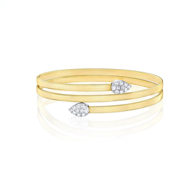 14K Yellow & White Gold Corelli Diamond Cuff Bracelet