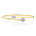 Two Tone 14K Yellow & White Gold Corelli Diamond Bypass Bracelet