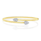 Two Tone 14K Yellow & White Gold Corelli Diamond Bypass Bracelet