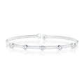 14K White Gold Corelli Diamond Bezel Station Cuff Bracelet