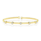 14K Yellow Gold Corelli Bezel-Set Diamond Station Cuff Bracelet