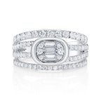 14K White Gold Diamond Bezel Ring