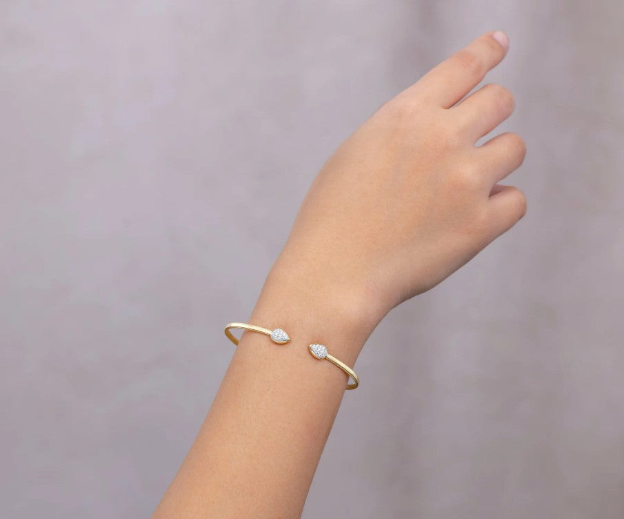 14K Yellow Gold Corelli Diamond Cuff Bracelet