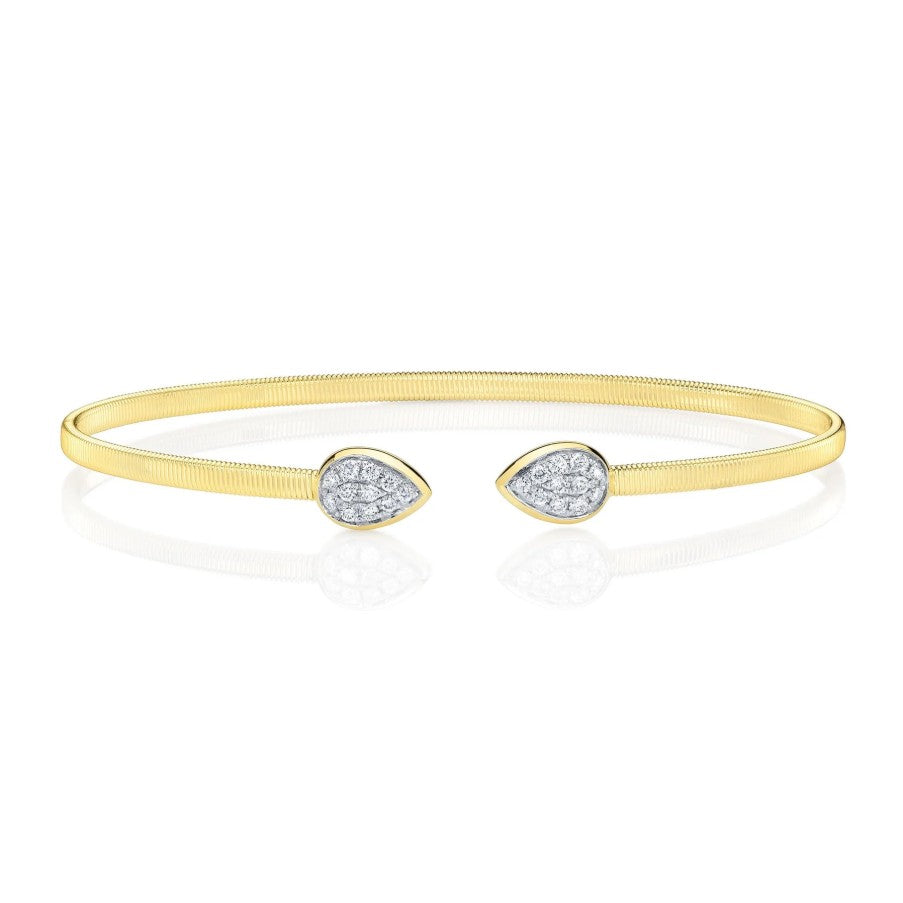 14K Yellow Gold Corelli Diamond Cuff Bracelet