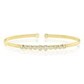 14K Yellow Gold Corelli Diamond Bezel Cuff Bracelet