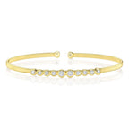 14K Yellow Gold Corelli Diamond Bezel Cuff Bracelet