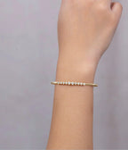 14K Yellow Gold Corelli Diamond Bezel Cuff Bracelet