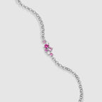 Silver Ombre Lab-Created Ruby & Diamond Bolo Bracelet