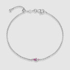 Silver Ombre Lab-Created Ruby & Diamond Bolo Bracelet
