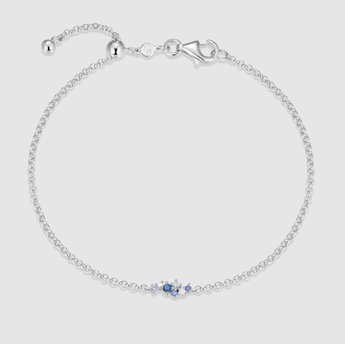 Sterling Silver Lab-Created Sapphire & Diamond Bolo Bracelet