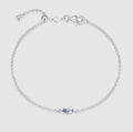 Sterling Silver Lab-Created Sapphire & Diamond Bolo Bracelet