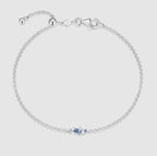 Sterling Silver Lab-Created Sapphire & Diamond Bolo Bracelet