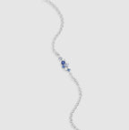 Sterling Silver Lab-Created Sapphire & Diamond Bolo Bracelet