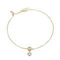 Sterling Silver 14K Gold Plated Bolo Bracelet with Lab Created Diamond Charm