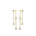 14K Gold Plated Lab Created Diamond Dangle Earrings