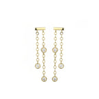 14K Gold Plated Lab Created Diamond Dangle Earrings