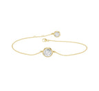 14K Yellow Gold Lab Grown Bezel Bracelet