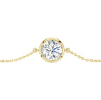 14K Yellow Gold Lab Grown Bezel Bracelet