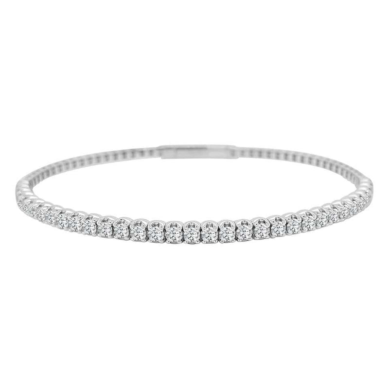 14K White Gold Diamond Flex Bangle Bracelet
