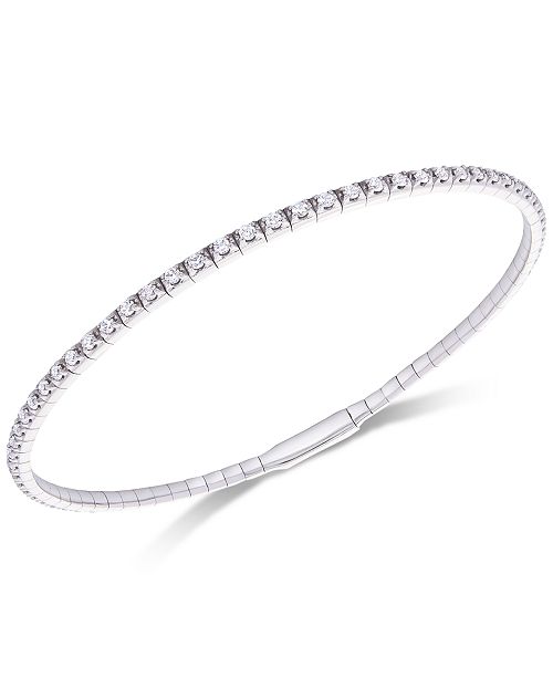 18K White Gold Flex Diamond Bangle Bracelet