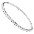 14K White Gold Flex Diamond Bangle Bracelet