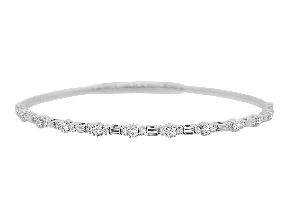 14K White Gold Flex Bangle Bracelet
