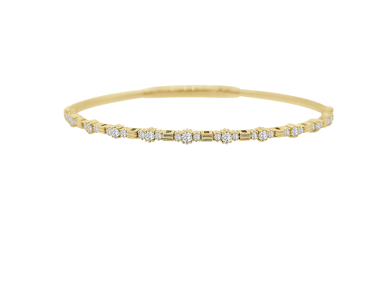 14K White Gold Flex Bangle Bracelet