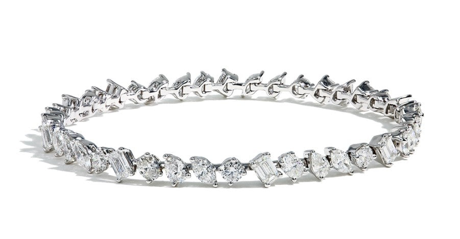 14K White Gold Diamond Flex Bangle Bracelet