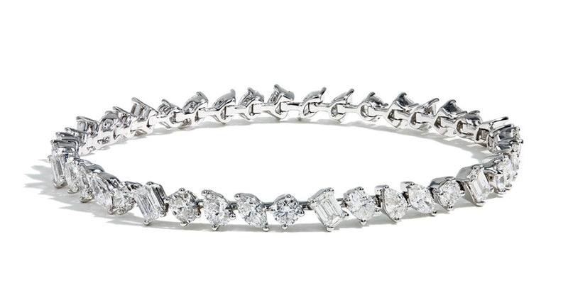 14K White Gold Diamond Flex Bangle Bracelet