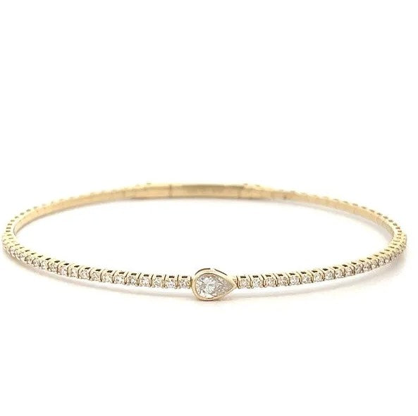 14K Yellow Gold Flex Bangle Bracelet