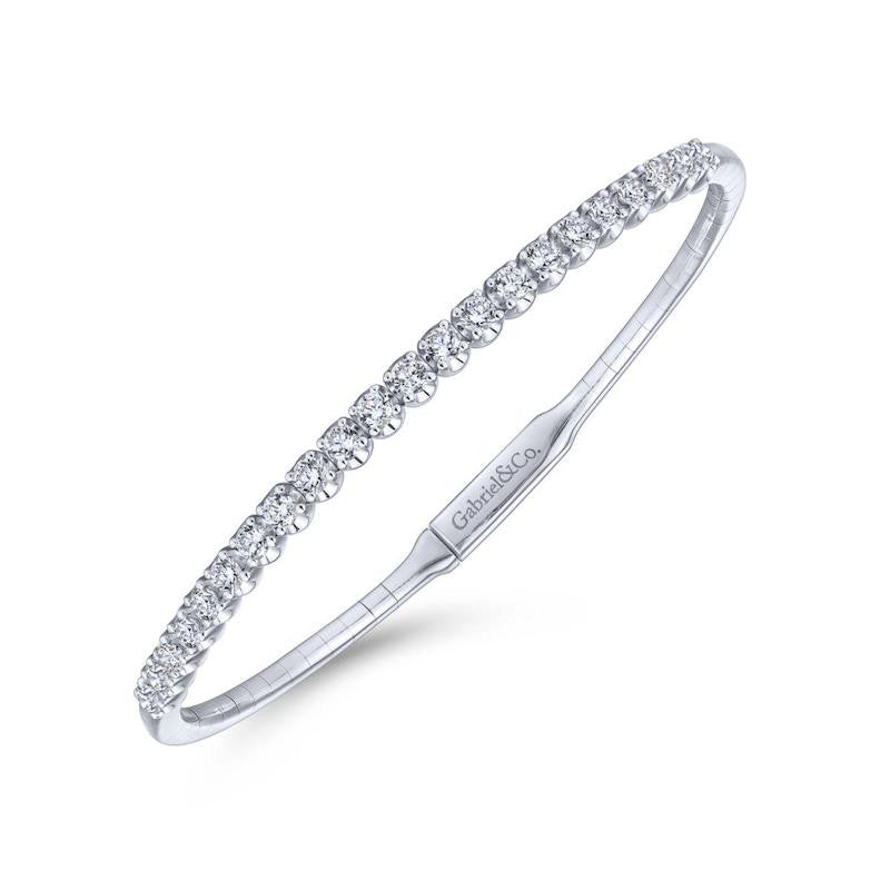 Lady's White 14 Karat Diamond Bangle Bracelet