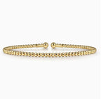 14K Yellow Gold Beaded Bujukan Cuff Bracelet