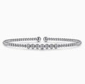 14K White Gold Diamond Beaded Bujukan Cuff Bracelet