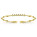 Lady's Yellow 14 Karat Bangle Bracelet Length 6.5 With 0.13 ctw Round Diamonds
