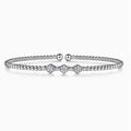 14K White Gold Diamond Beaded Bujukan Cuff Bracelet
