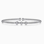 14K White Gold Diamond Beaded Bujukan Cuff Bracelet