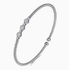 14K White Gold Diamond Beaded Bujukan Cuff Bracelet