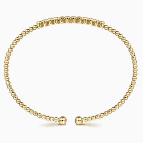 14K Gold Bujukan Beaded Diamond Cuff Bracelet