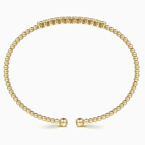 14K Gold Bujukan Beaded Diamond Cuff Bracelet