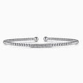 14K White Gold Diamond Bar Beaded Bujukan Cuff Bracelet