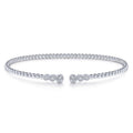 Lady's White 14 Karat Diamond Bangle Bracelet