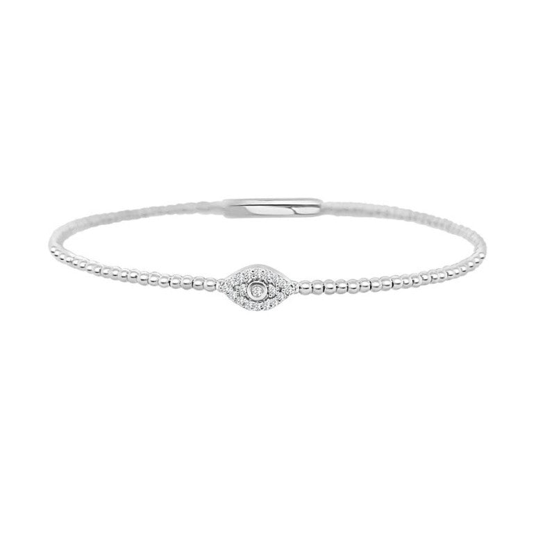 14K White Gold Diamond Eye Flex Bracelet