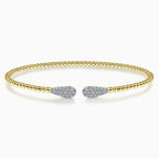 14K Yellow Gold Beaded Bujukan Cuff Bracelet