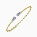 14K Yellow Gold Beaded Bujukan Cuff Bracelet