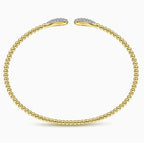 14K Yellow Gold Beaded Bujukan Cuff Bracelet